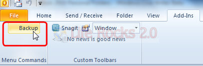 Back up Outlook 2010