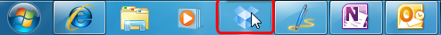 Dropbox on taskbar