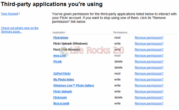 Flickr Revoke access