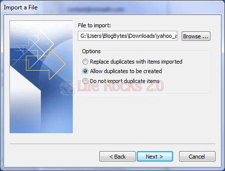 Select File to Import