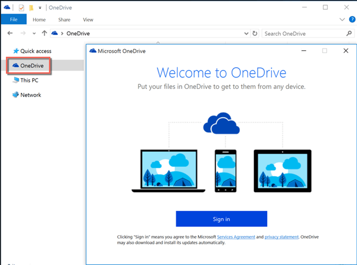 how to remove a microsoft onedrive account