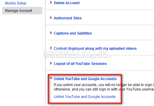 Unlink Account