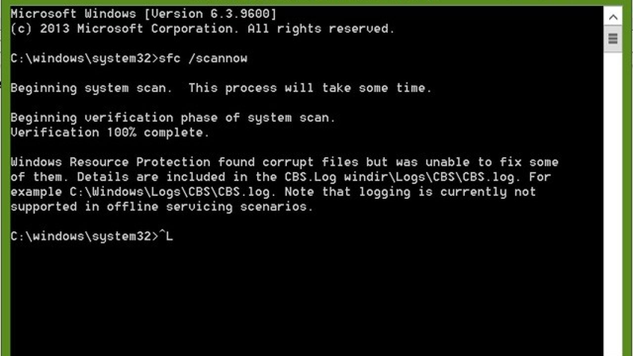 Windows Resource Protection Found Corrupt Files But Was Unable To