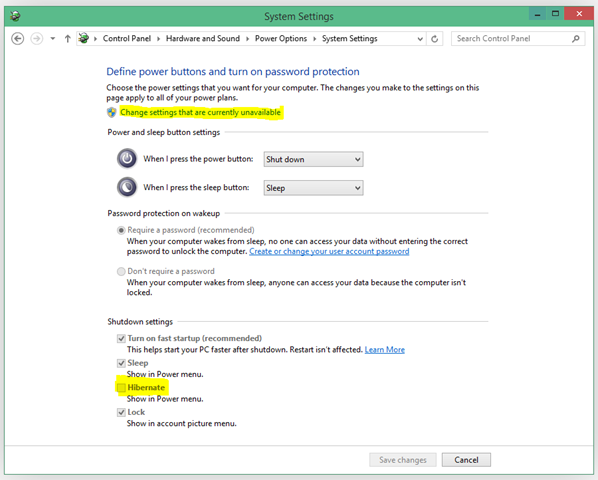 enable hibernate
