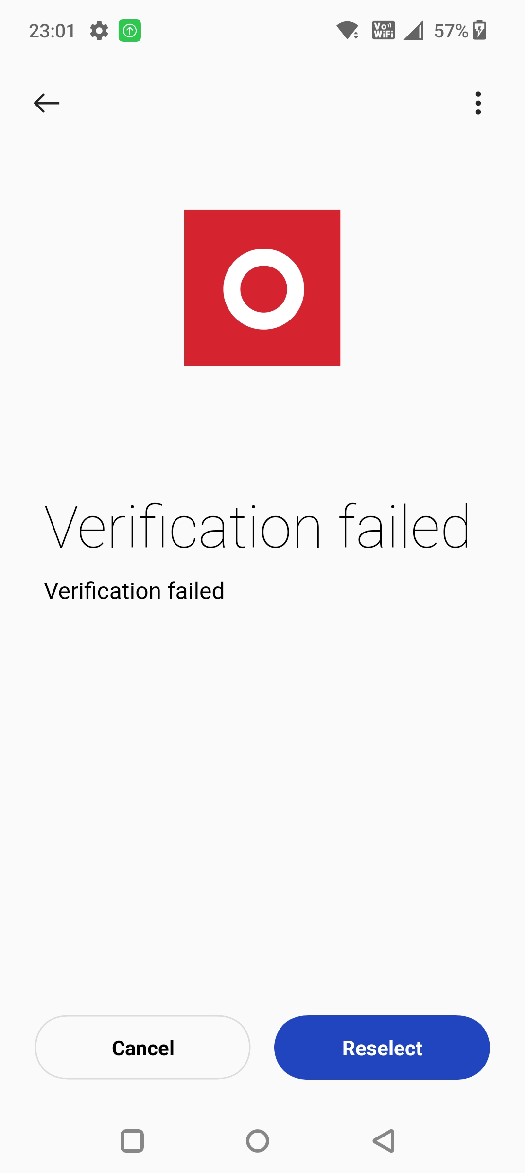 Failed to verify 1